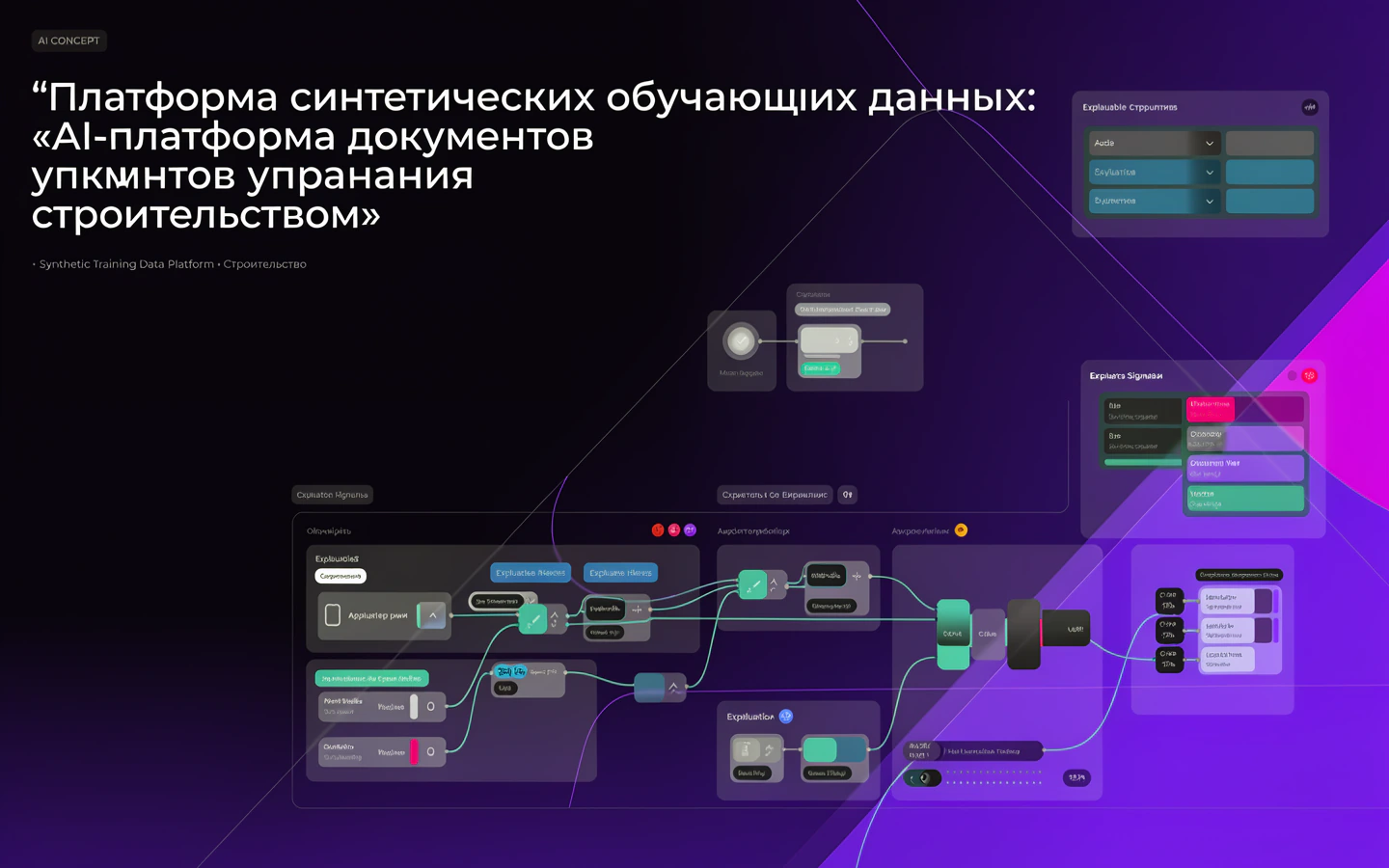 Презентационная концепция интерфейса проекта «Платформа синтетических обучающих данных: «AI-платформа документов управления строительством»»