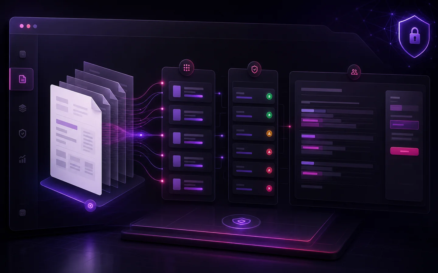 Визуальная концепция AI-платформы DocMind