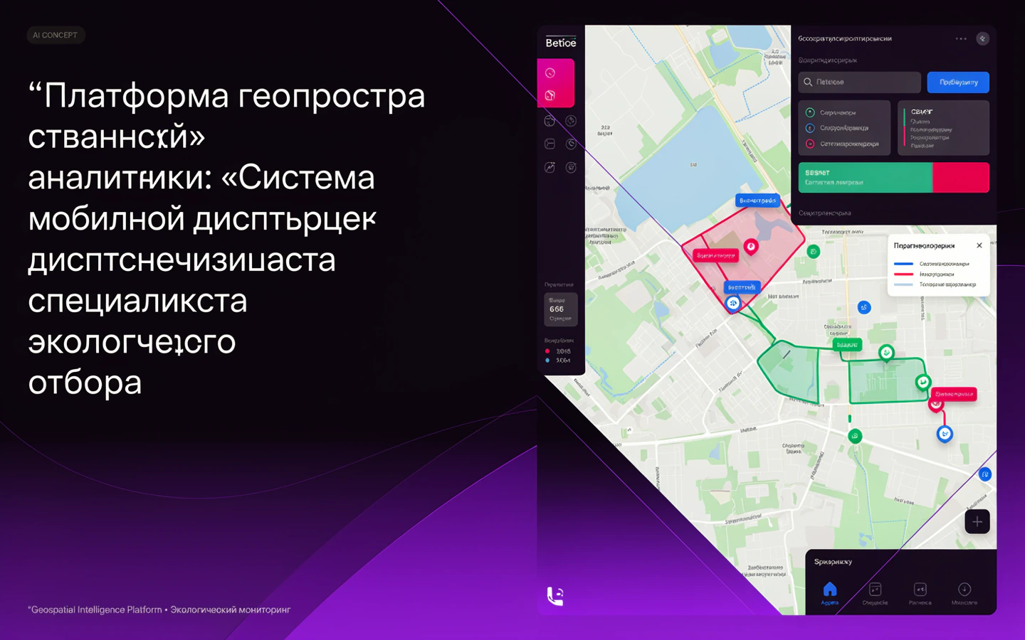 Презентационная концепция интерфейса проекта «Платформа геопространственной аналитики: «Система мобильной диспетчеризации специалиста экологического отбора проб»»