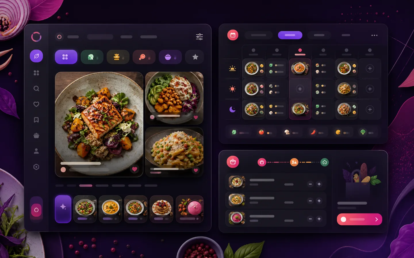Визуальная концепция операционной платформы доставки продуктов