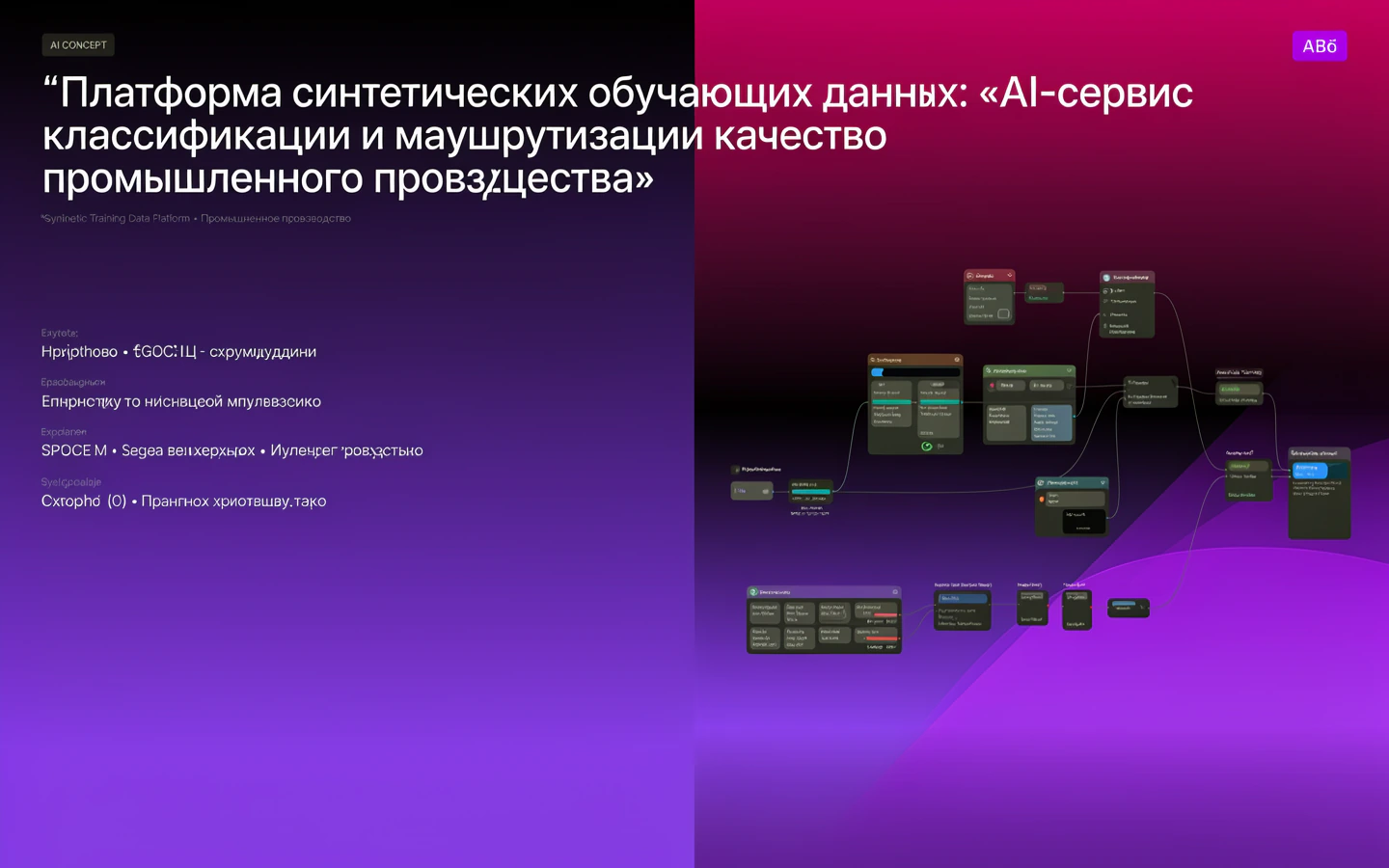 Презентационная концепция интерфейса проекта «Платформа синтетических обучающих данных: «AI-сервис классификации и маршрутизации качества промышленного производства»»