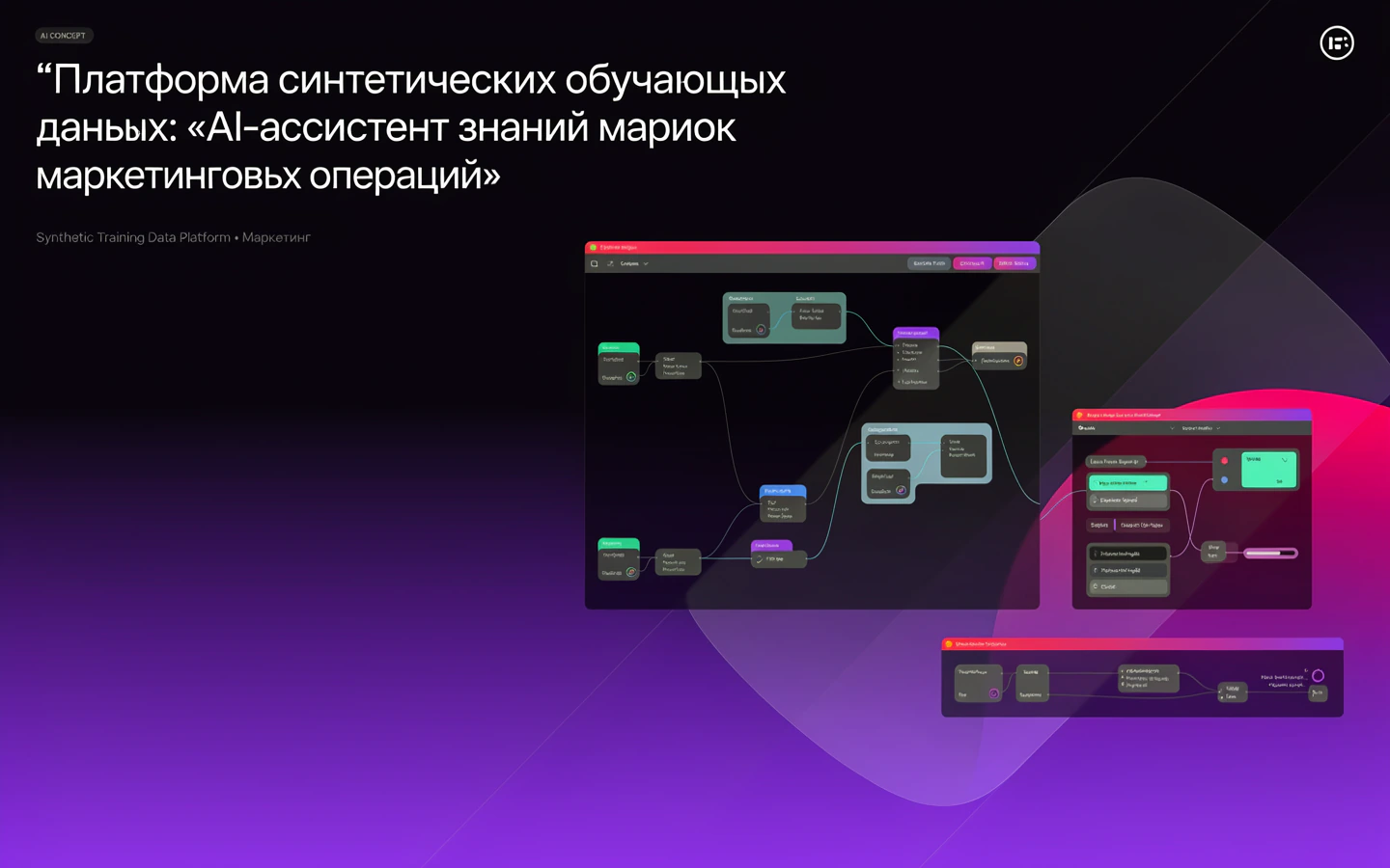 Презентационная концепция интерфейса проекта «Платформа синтетических обучающих данных: «AI-ассистент знаний маркетинговых операций»»