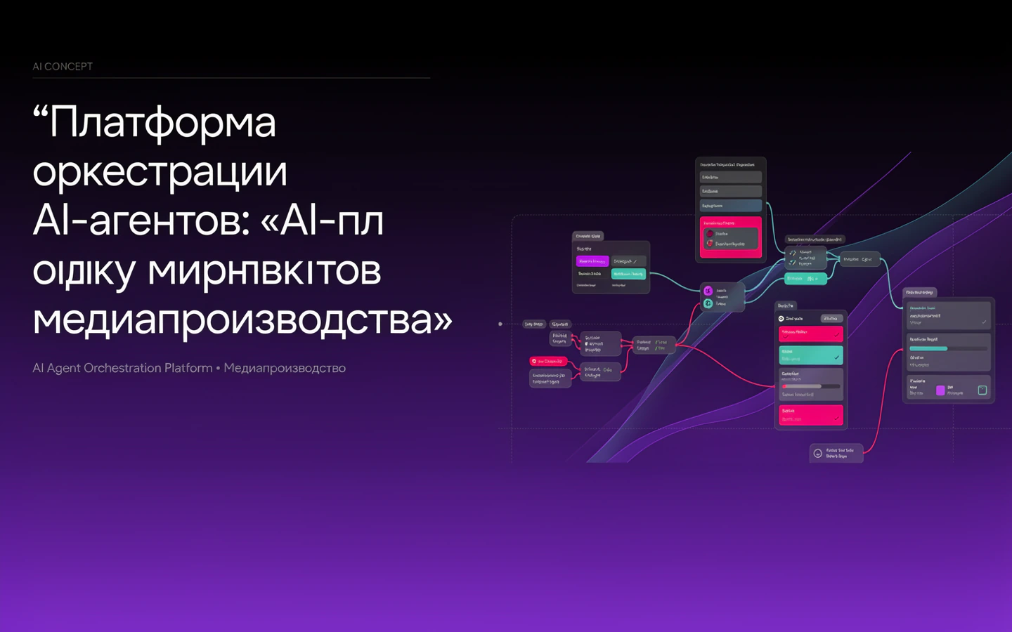 Презентационная концепция интерфейса проекта «Платформа оркестрации AI-агентов: «AI-платформа документов медиапроизводства»»