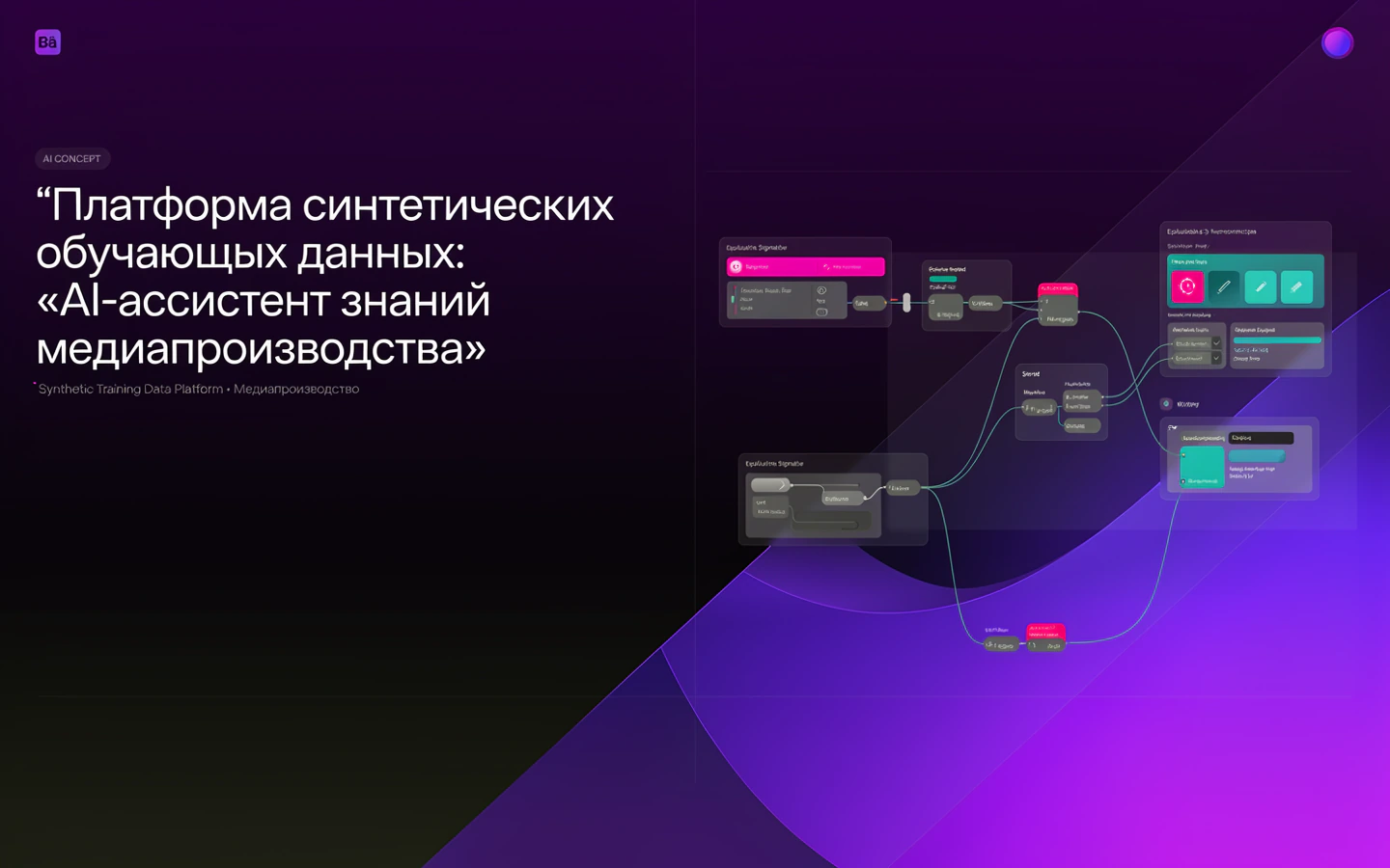 Презентационная концепция интерфейса проекта «Платформа синтетических обучающих данных: «AI-ассистент знаний медиапроизводства»»