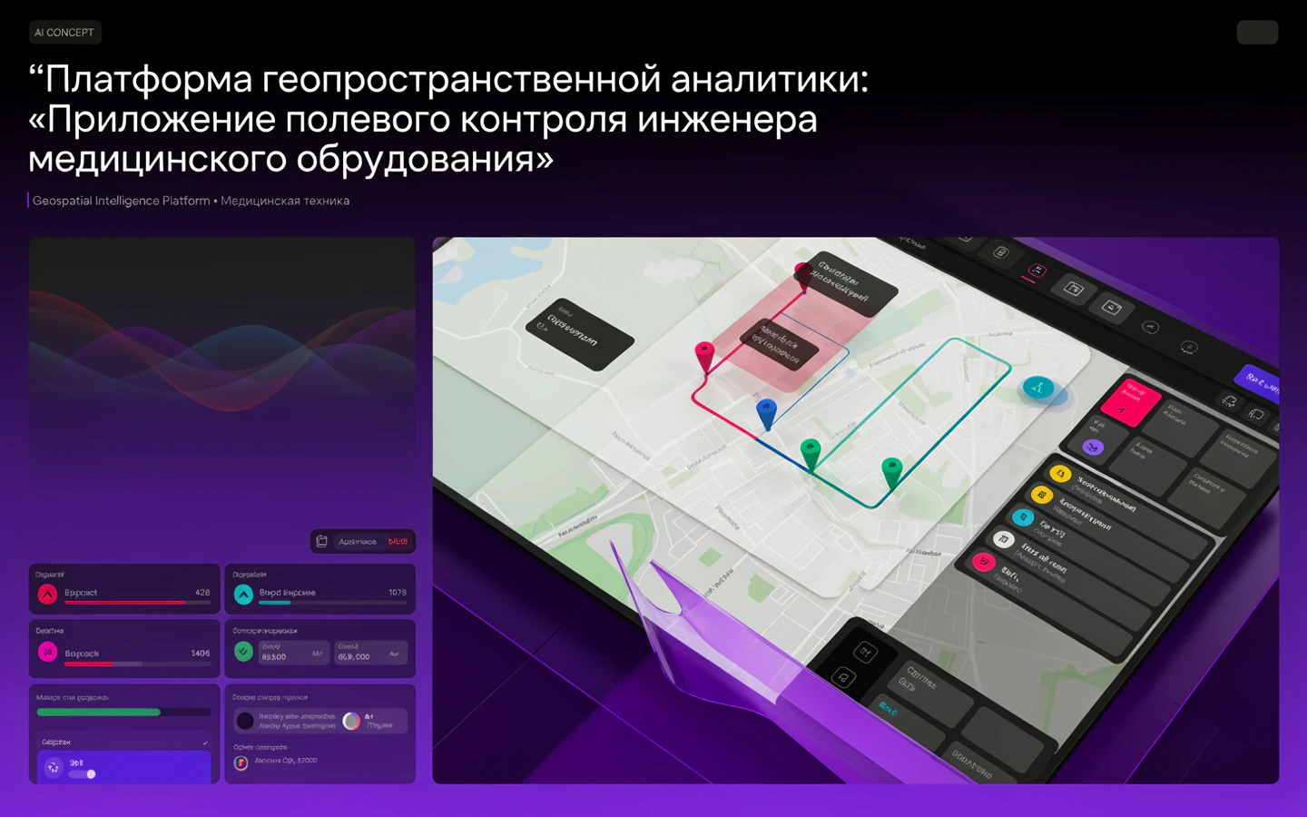 Презентационная концепция интерфейса проекта «Платформа геопространственной аналитики: «Приложение полевого контроля инженера медицинского оборудования»»