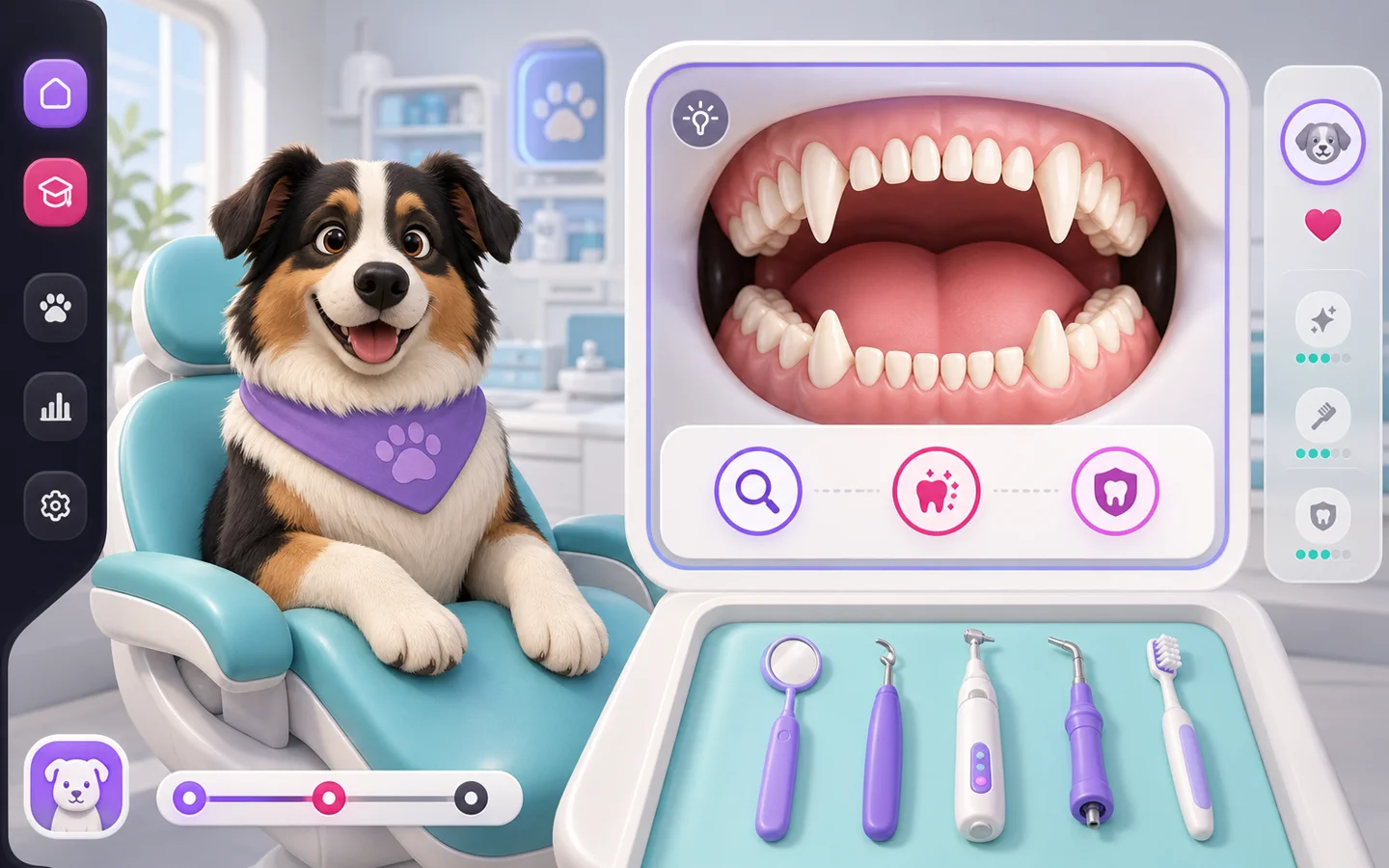 Визуальная концепция симулятора Vet Dental Care