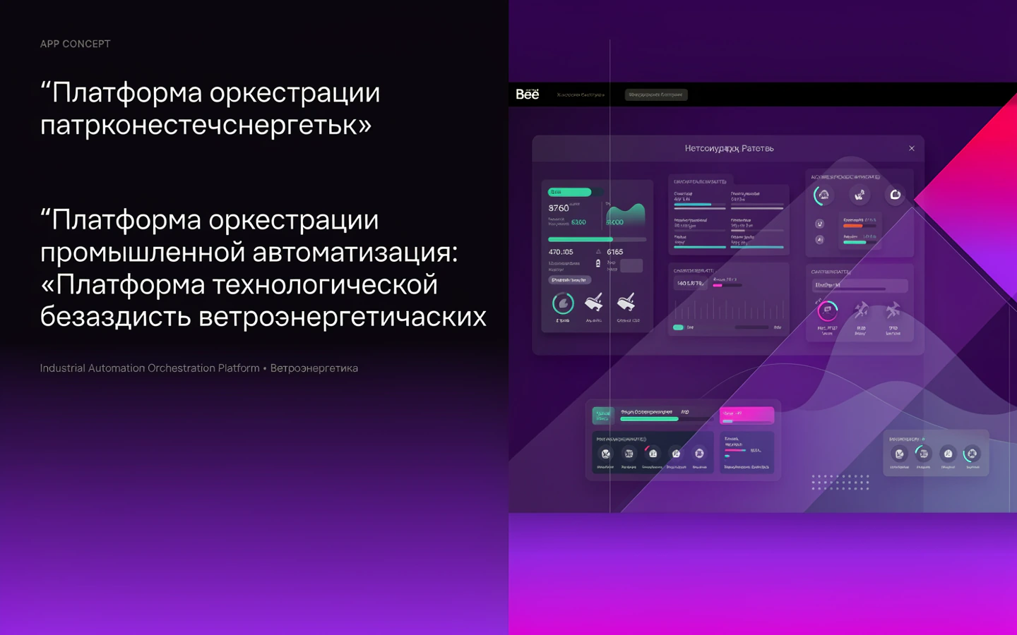 Презентационная концепция интерфейса проекта «Платформа оркестрации промышленной автоматизации: «Платформа технологической безопасности ветроэнергетических парков»»
